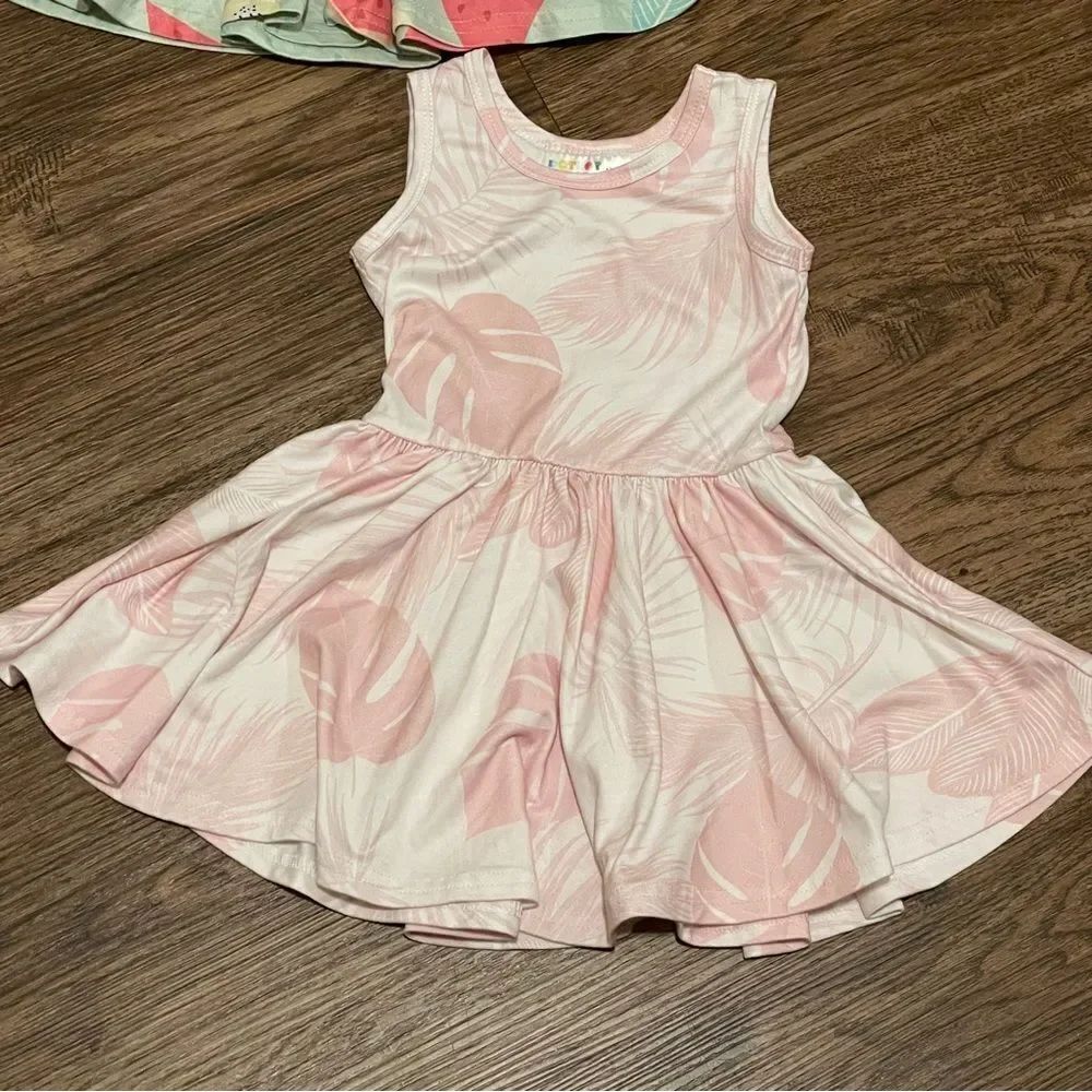 Dot Dot Smile Sleeveless Twirl 4 Dresses Pink Orange Brown Blue Green 12-24 mos - Picture 6 of 13